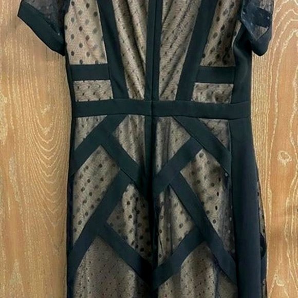 BCBG MAXAZRIA Mesh Tulle Gown Maxi Dress Black Color Size 10 $348 - Picture 2 of 9